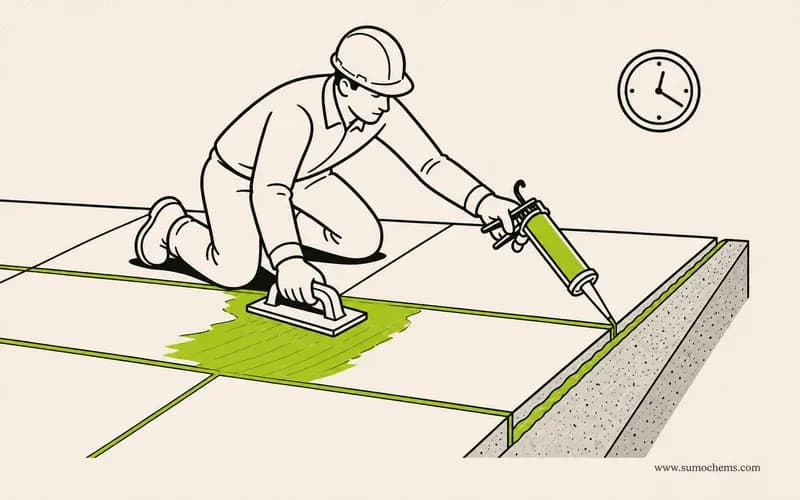 GS03_step10_grout-seal Cure, grout and seal the movement joints