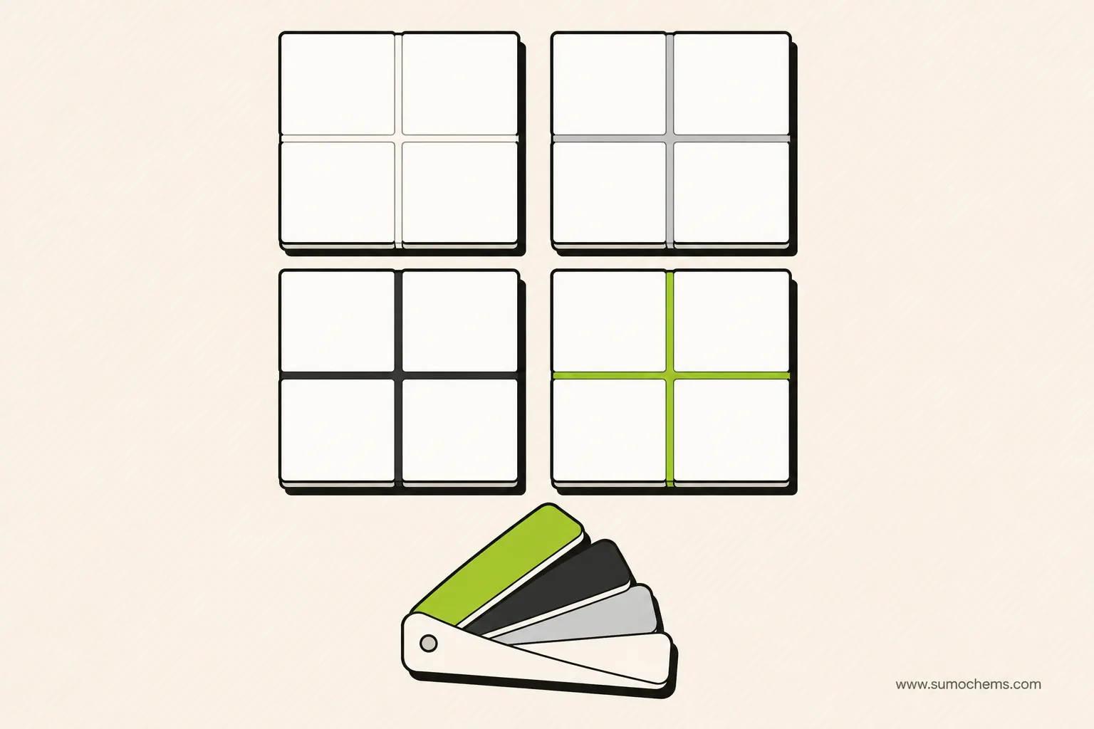 Choosing grout colour — SUMO knowledge illustration Choosing Grout Colour: A Room-by-Room Guide