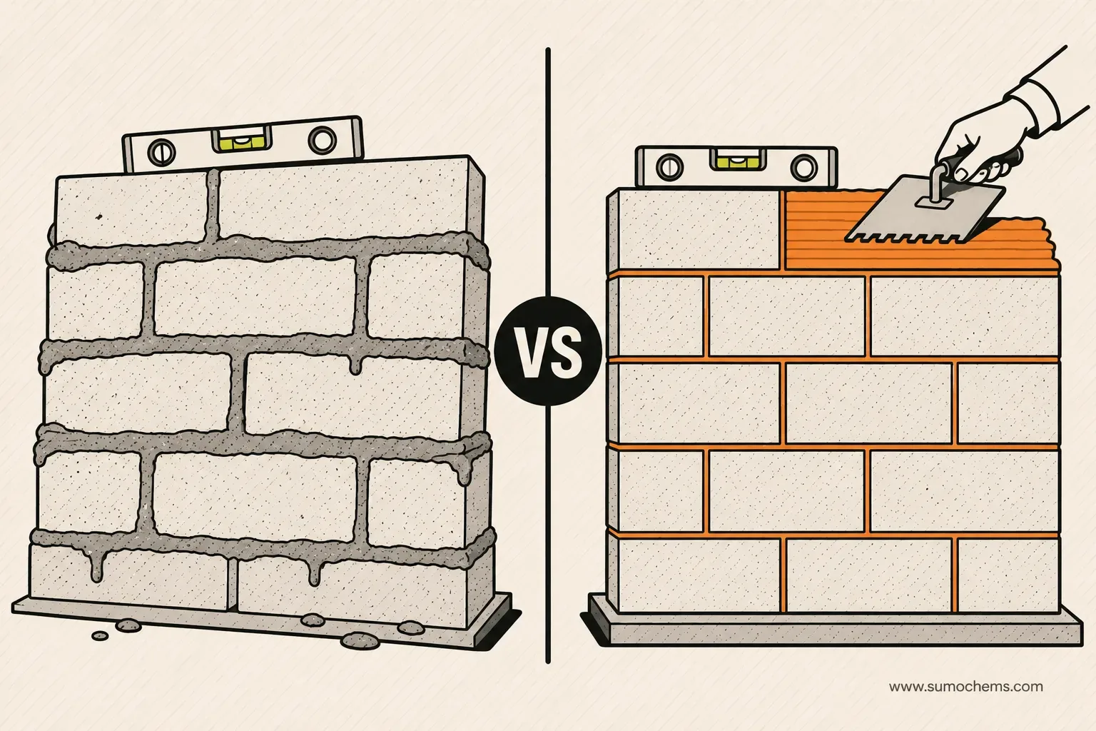 Thin-bed block jointing vs thick sand-cement: the case for BJM Thin-bed block jointing vs thick sand-cement: the case for BJM