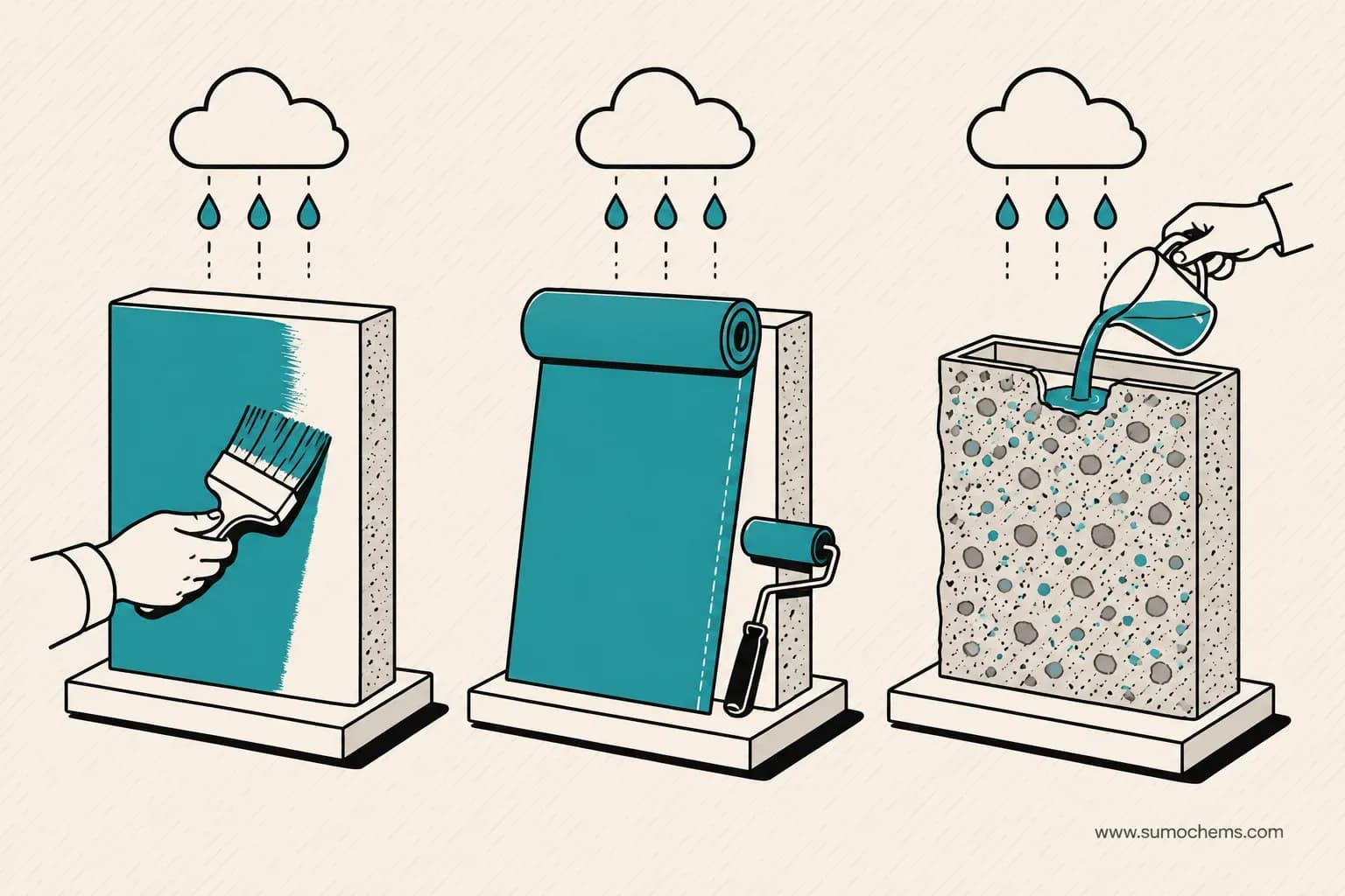 Waterproofing explained: coatings, membranes and admixtures Waterproofing explained: coatings, membranes and admixtures