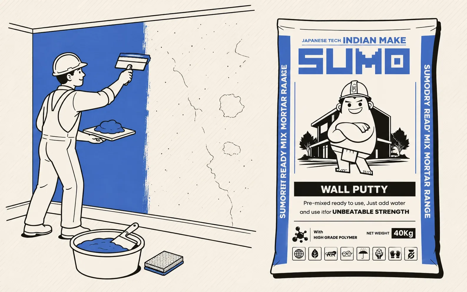 How to use SUMO Wall Putty (smooth, paint-ready walls) How to use SUMO Wall Putty (smooth, paint-ready walls)