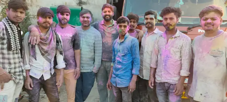 SUMO team members together during Holi — a brand of Adheseal India Company